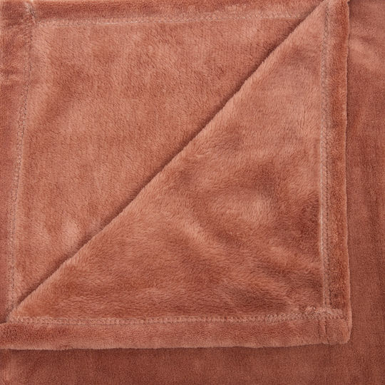 A-s Throw Κουβέρτα Fleece Ημίδιπλη 180x230εκ. Terracotta