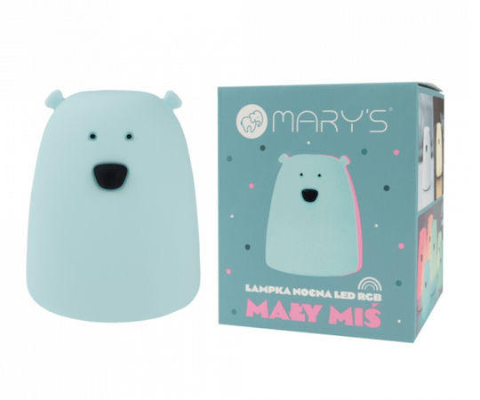 Mary's Led Lamps Mary's Kids Night Light Rgb Small Teddy Bear Blue 901.00094