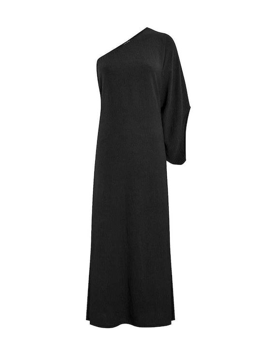 Celestino Women's Maxi One Shoulder Dress Loose Fit Black