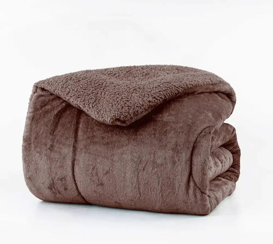 Borea Single Sherpa Comforter 160x220 cm Cozy Brown