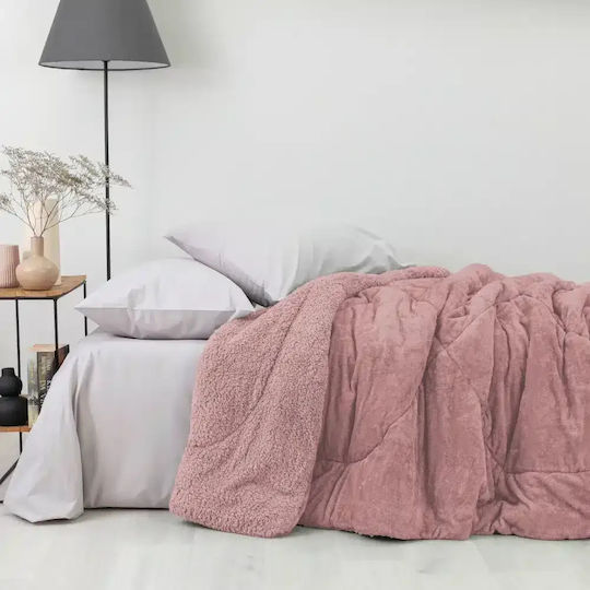 Borea Single Sherpa Comforter 160x220 cm Cozy Brown