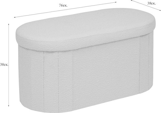 Spitishop Puf Klappbar Mit Stauraum Bezogen Mit Stoff A-s Fink Taupe 76x38x38cm