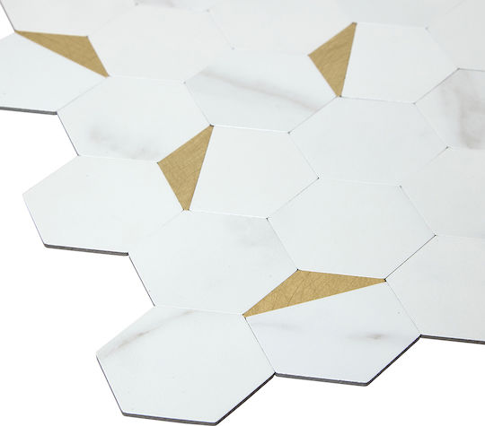 Αυτοκόλλητα Πλακάκια Σετ 2τμχ A-s Mina White 223867a 30.5x31.5 Πλαστικό