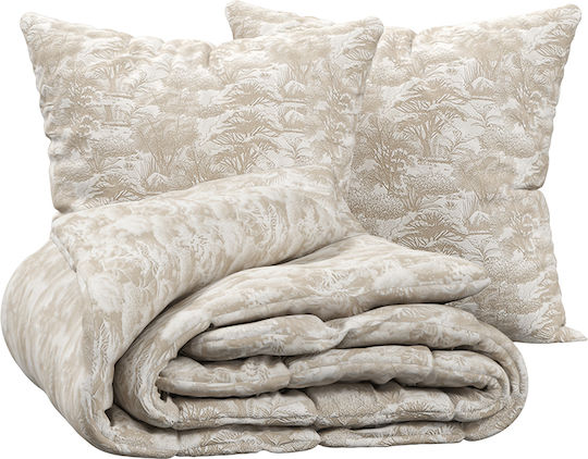 Cotton Duvet Cover Set 240x220cm Double With 4 Pillowcases A-s Jouy Double