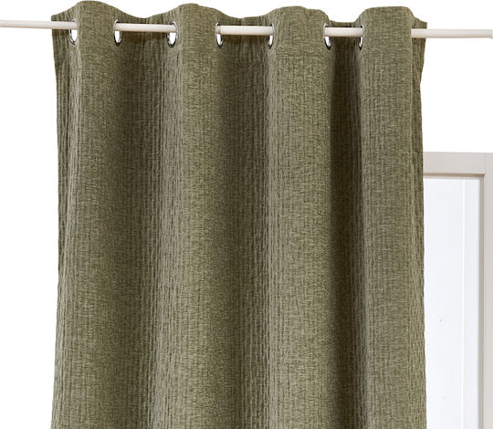 Curtain with Grommets Fran Khaki 140x260cm