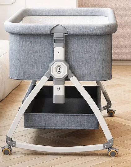 Babywiege mit Matratze und Rädern PATUT-KD-88-PINK-PLT