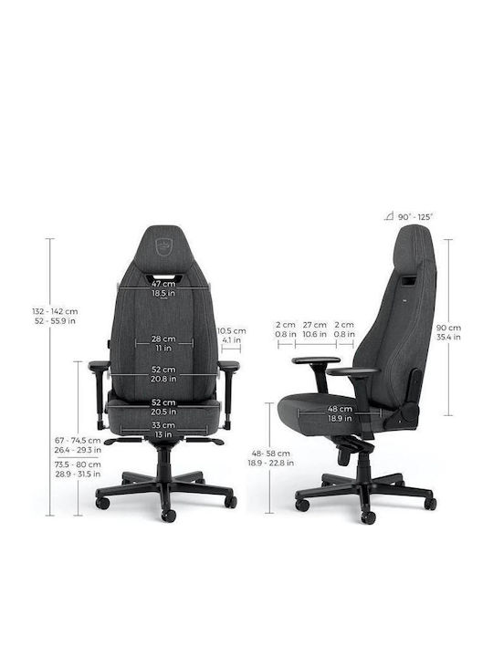 Noblechairs Legend TX Fabric Gaming Chair with Adjustable Arms Grey