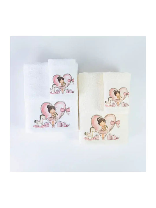 Borea Set Babyhandtücher 2 Stück Weiß 30x50cm