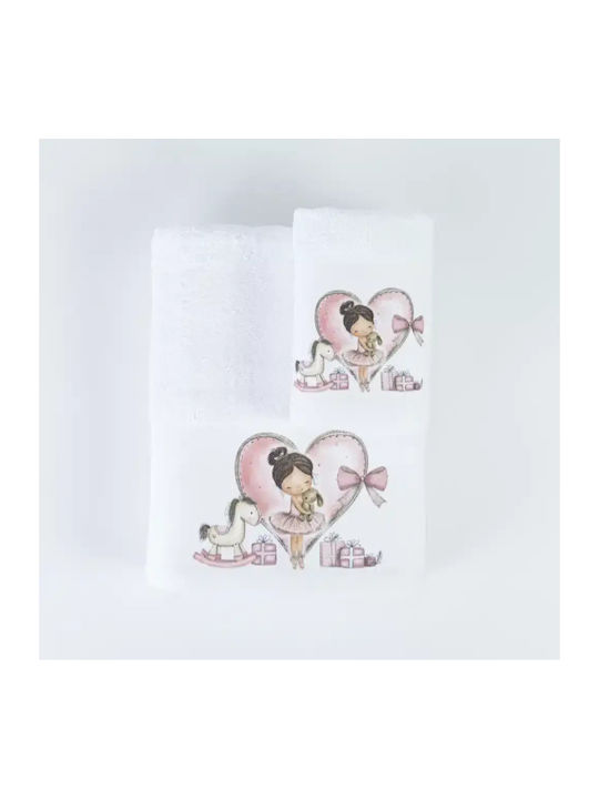 Borea Set Babyhandtücher 2 Stück Weiß 30x50cm