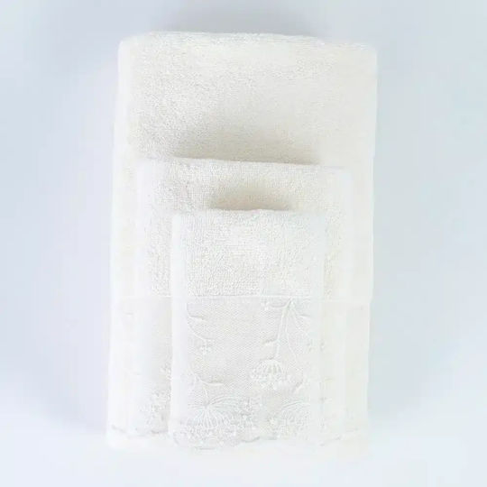 Borea Bath Towel Set 3 pcs White