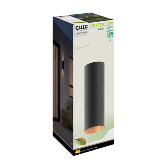 Lampa Florence Iluminat Exterior Montat Pe Perete Liniar Led Încorporat IP54 8W Cu Lumină Alb Cald Dublu Fascicul 23x8x23cm