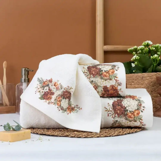 Borea Set of Bath Towels 3 pcs Autumn White