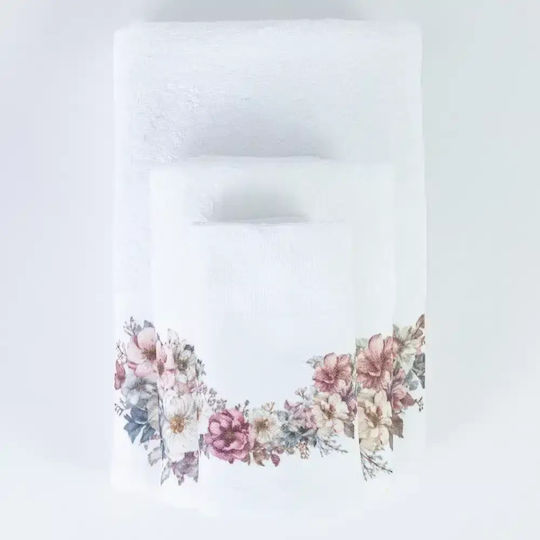 Borea Set of Bath Towels 3 pcs Rosemist White