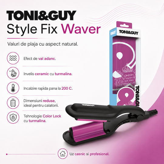 Toni & Guy Style Fix Waver Placă TGIR1930E Placă de Îndreptat Părul Ionică Cu Plăci Ceramice 52W