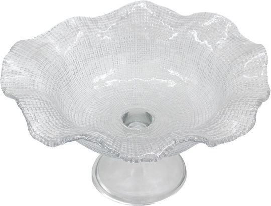 Keskor Decorative Glass Transparent Platter 28x28x15cm