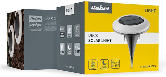 Rebel Set 4 Lampi Solare 11lm Cu Senzor de Mișcare IP44 12x11.5x11.5cm