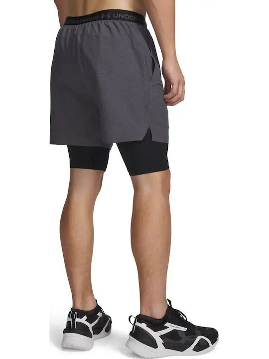 2-in-1 Sport Herren Shorts Grau
