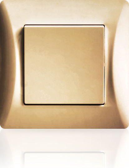 Lineme Recessed Wall Switch Single with Frame Aller Retour Gold