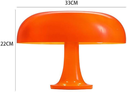 Next Plastik Vintage Tischlampe Mit Orangefarbenem Hut Und Basis
