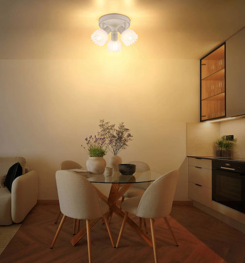 Globo Lighting Triple Spot with E14 Lamp Adapter in Beige Colour