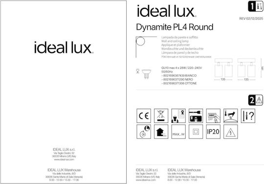 Ideal Lux Σποτ σε Μαύρο Χρώμα