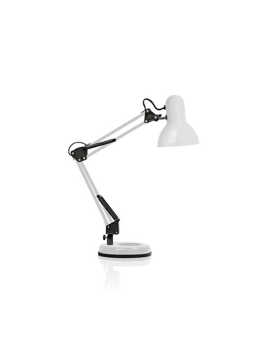 Fos me Schreibtischlampe mit klappbarem Arm für Fassung E27 in Weiß Farbe
