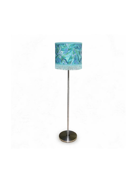 Blue Waves Floor Lamp with Lamp Bulb Base for E27 Blue