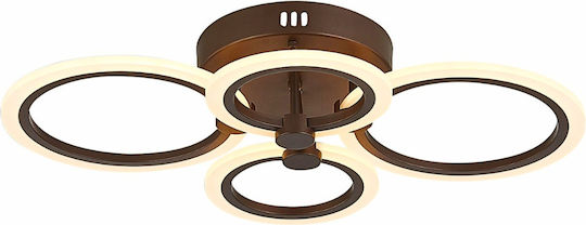 Lightplanet Πλαφονιέρα Οροφής Καφέ με Ενσωματωμένο LED και Τηλεχειριστήριο