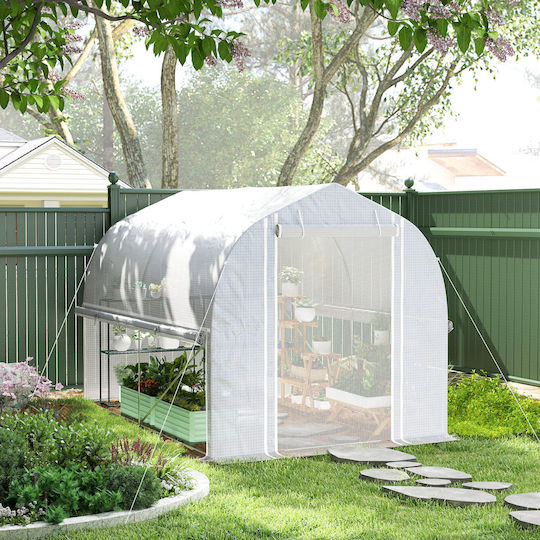 Outsunny 84H-217V00WT Gewächshaus Typ Haus 3x2x2m