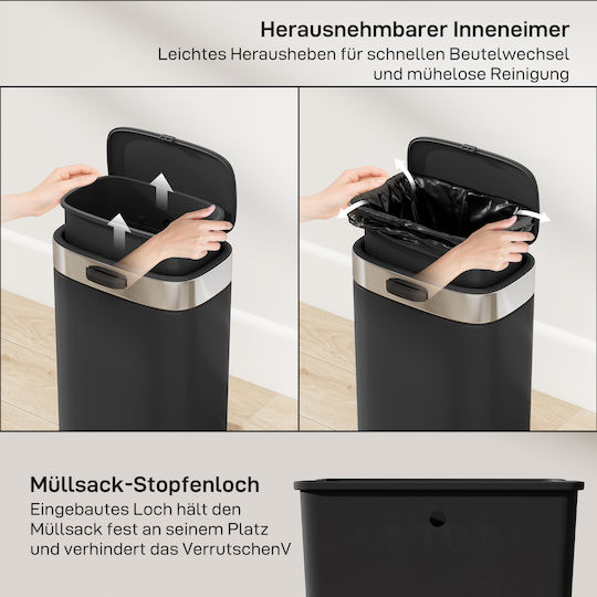 HomCom Kunststoff Gewerbliche Abfallbehälter Abfall Schwarz