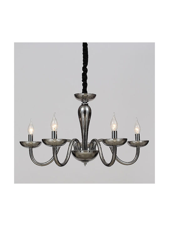 Aca Lunaria Полилей 5xE14 Ø69см с Свещи Сребрист BLK82185PSGC