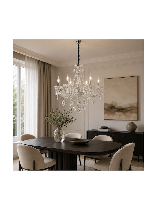 Artekko Candelabru Ø60cm Cu Cristale Transparent 023-3016