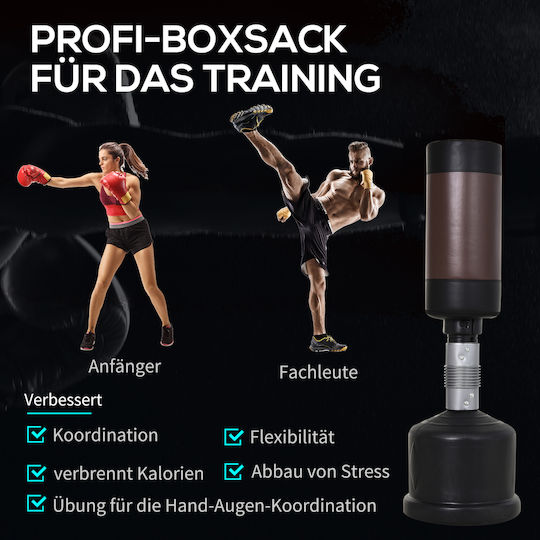 HomCom Synthetischer Boxsack mit Höhe 80cm Schwarz