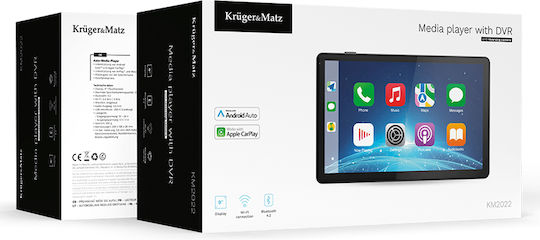 Kruger & Matz 9-Zoll Multimedia-Hilfsbildschirm für das Dashboard Auto mit Apple CarPlay / Android Auto