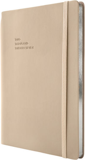 Type Center Weekly Agenda A5 2027 Beige Leather 14x20.5cm (with Personalization)