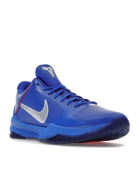 Kobe 5 Protro "Dodgers" Ниски Баскетболни Обувки Rush Blue / Wolf Grey / Comet Red