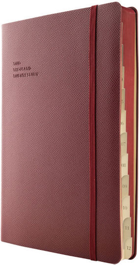 Type Center Ημερήσια Ατζέντα B5 2027 Μπορντό Δερμάτινη 5x23.4εκ. (με Προσωποποίηση)