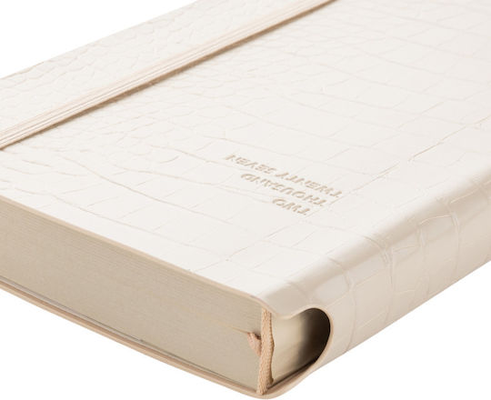 Type Center Daily Agenda A5 2027 Beige Leather 14x20.5cm with Personalization