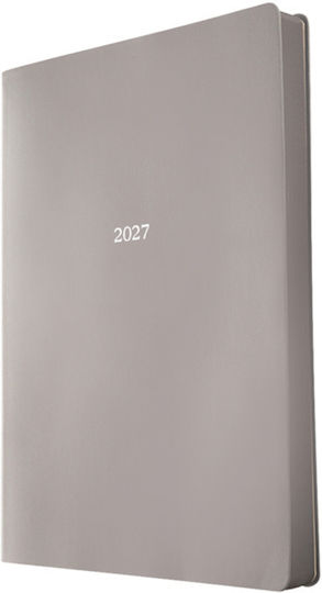 Type Center Ημερήσια Ατζέντα 2027 Γκρι Δερμάτινη 21x29.7εκ. (με Προσωποποίηση)