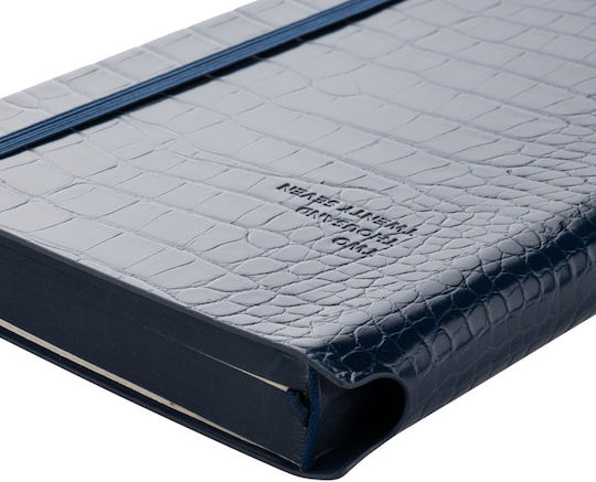 Type Center Daily Agenda A5 2027 Blue Leather 14x20.5cm (with Personalization)