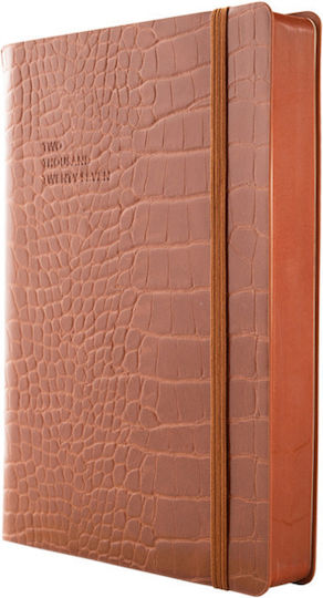 Type Center Daily Agenda A5 2027 Brown Leather 14x20.5cm (with Personalization)