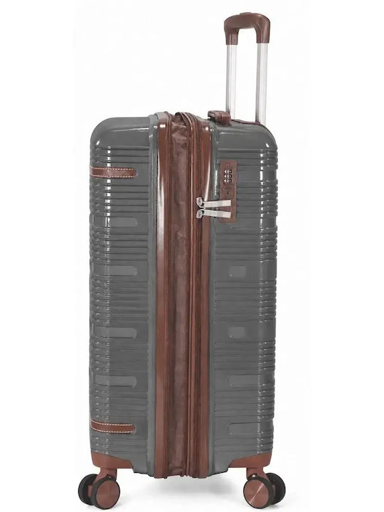 Benzi Hard Gray Travel Suitcases Set 2pcs
