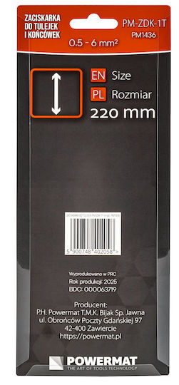 Powermat Presă Akrdektelor cu Mecanism cu Clichet (Lungime 220mm)