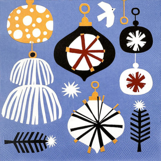 Blaue Papierservietten 33x33 cm 20 Stück Dekorative Julklapp Duka