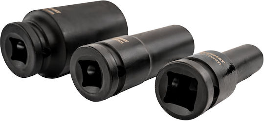 Powermat Καρυδάκια Αέρος Μακριά με Καρέ Υποδοχής 1/2", HEX Σετ 15τμχ