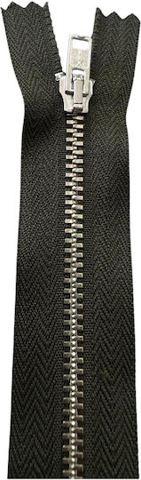 Reißverschluss Silber Dental 18cm Khaki