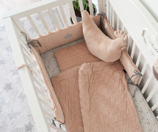 La Millou Velvet Crib Bumpers Classic Inside Smoke Rose 25x210cm