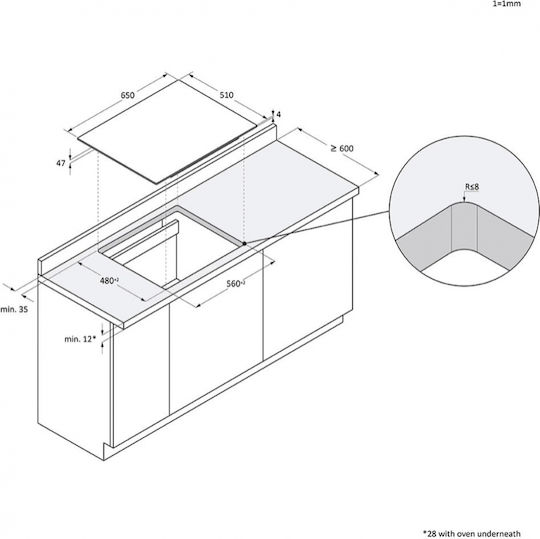 Haier ID Series 2 Intelligentes Induktion Kochfeld Autonom mit Sperrmodus 65x51cm