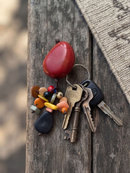 Γυναικείο Χειροποίητο Μπρελόκ Bag Charm "ruby Drop" Φυσικό Τάγκουα Κόκκινο Γυναικείο Χειροποίητο Μπρελόκ Bag Charm "ruby Drop" Φυσικό Τάγκουα Κόκκινο
