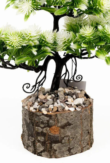 Stewehome Bonsai Artificial Copac Plantă în Ghiveci Lemn Detaliu Piatra